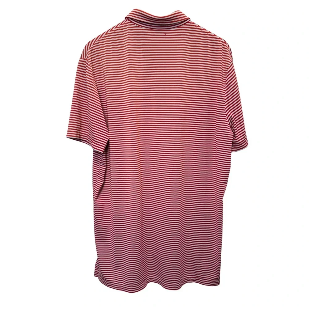 Polo Ralph Lauren Men Polo Shirt XL Red White Striped Performance Golf Americana